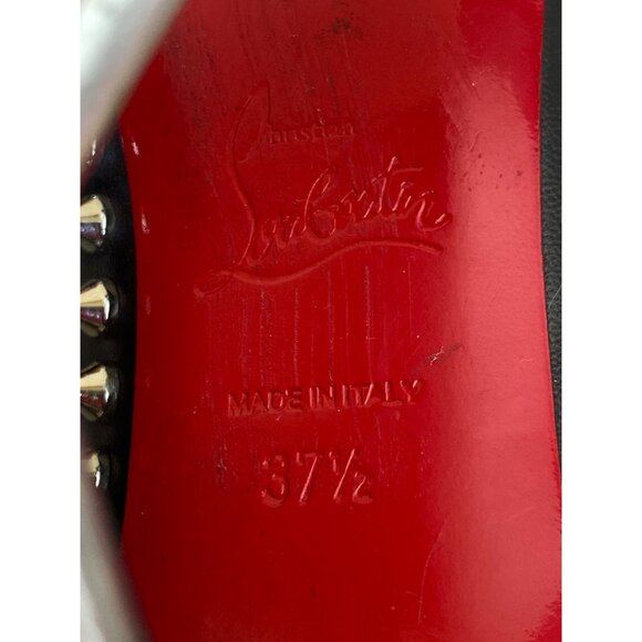 Christian Louboutin Dorispiky Black Leather Spiked Pumps Sz 7.5 with COA -No Box - Picture 8 of 16